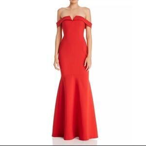 Likely Pink Misico Off The Shoulder Trumpet Hem Gown